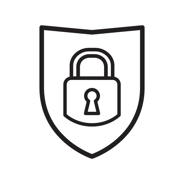 shield padlock icon design vector template