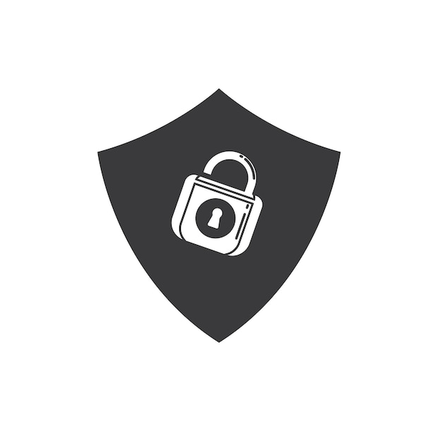 Shield padlock vector element concept design template