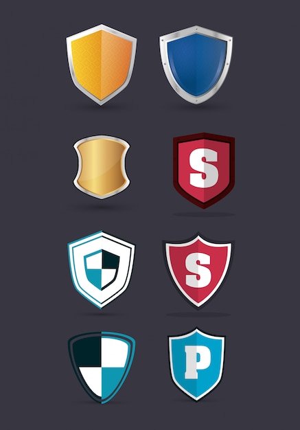 Shield protection icons image