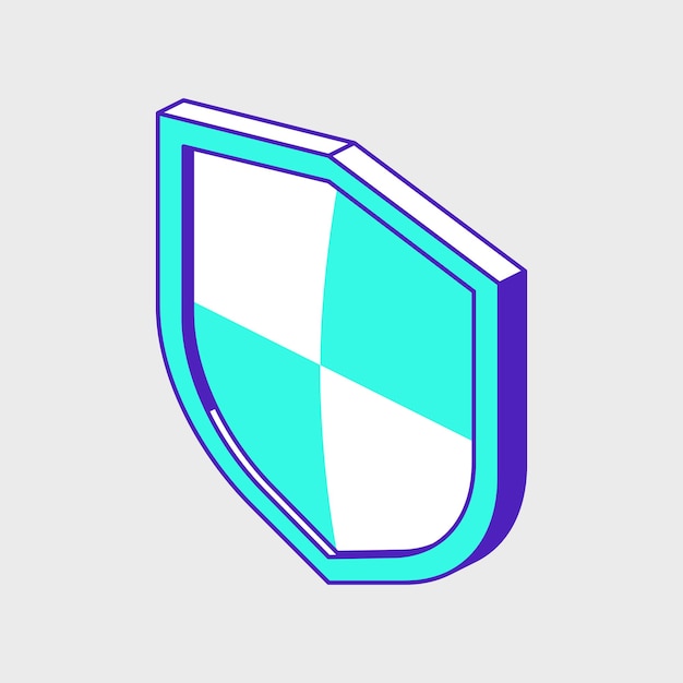 Shield protection isometric vector icon illustration