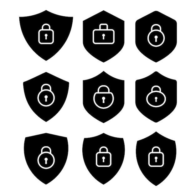 Vector shield protections and security vector set