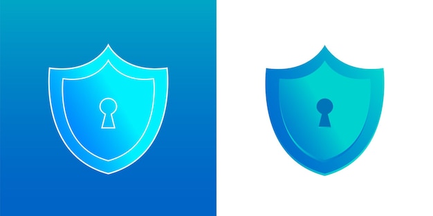 Shield Security Emblem Gradient Logo Colorful Icon Vector Illustration