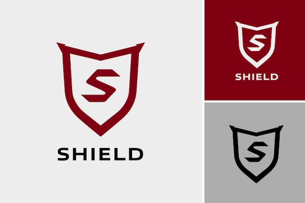 Vector shield shield-logo is een ontwerpmiddel met een logo-ontwerp met een schildmotief