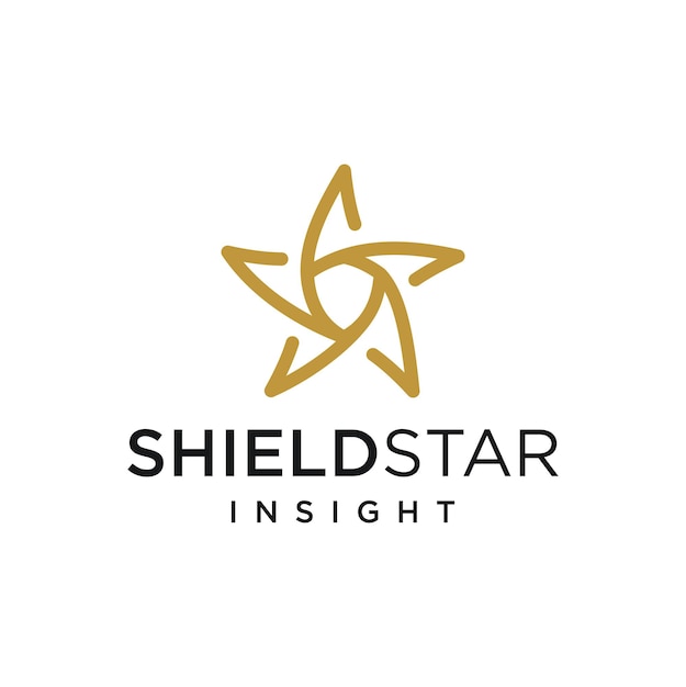 Shield star logo design premium vector.