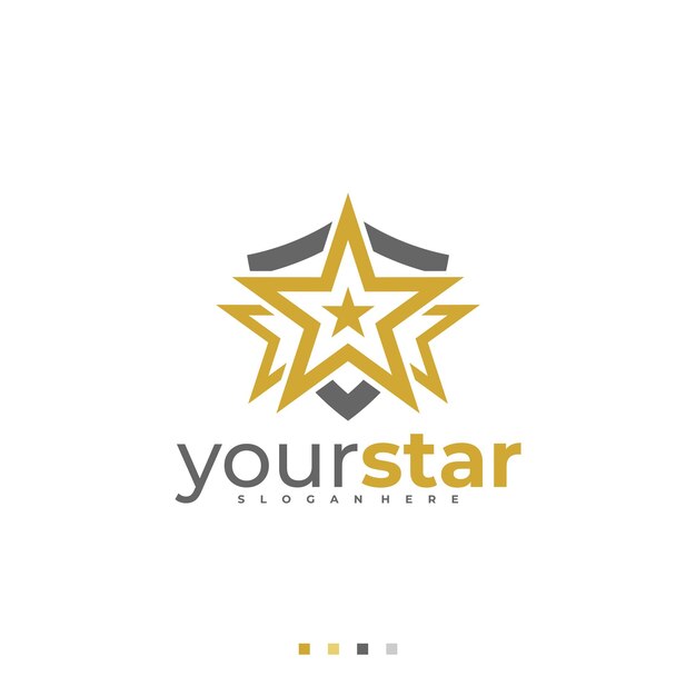 Shield Star-logo vectorsjabloon Creatieve Star-logo-ontwerpconcepten