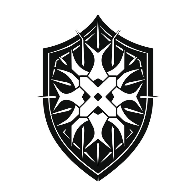 shield tattoo design logo vector