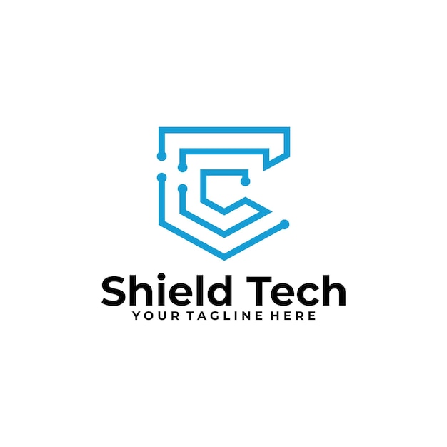 Vector shield tech logo vector design template