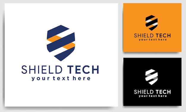 Vector shield technology business vector logo template