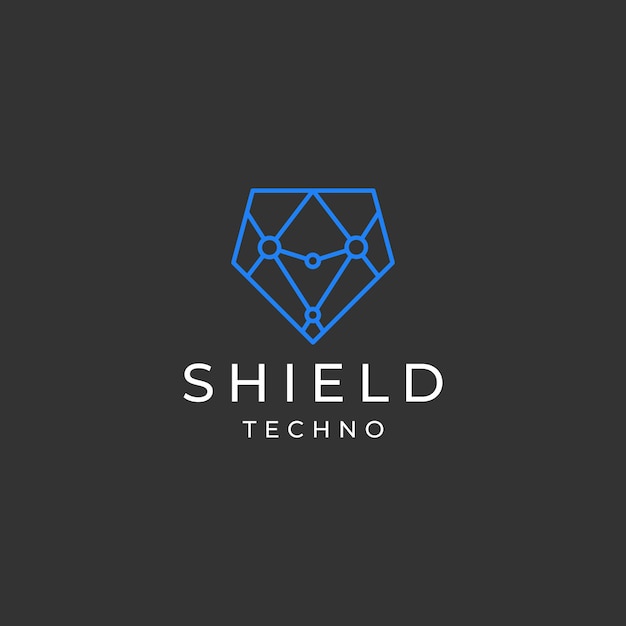 Shield technology logo icon design template