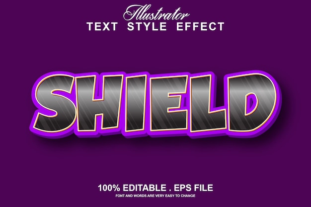 shield text effect editable