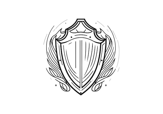 Shield Vector Illustratie lijntekeningen illustratie badge