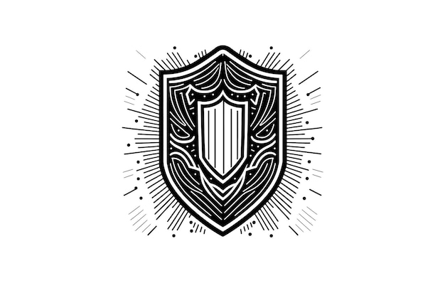 Shield Vector Illustration line art illustration badge