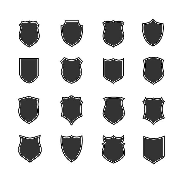 Vector shield vector silhouettes for labels and emblems