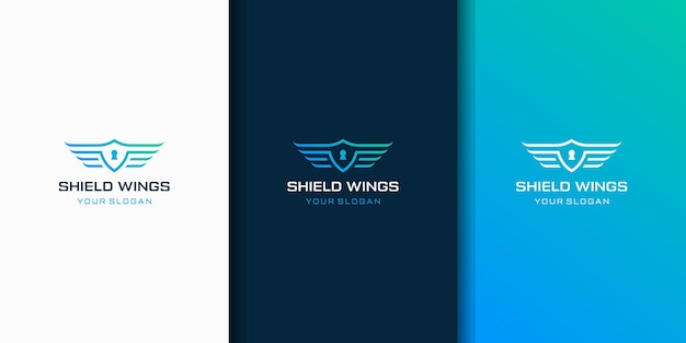 Shield and wing logo design