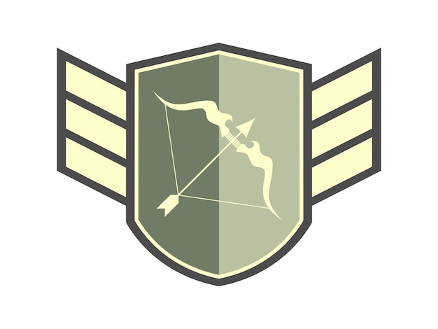 Shield with archer and wings