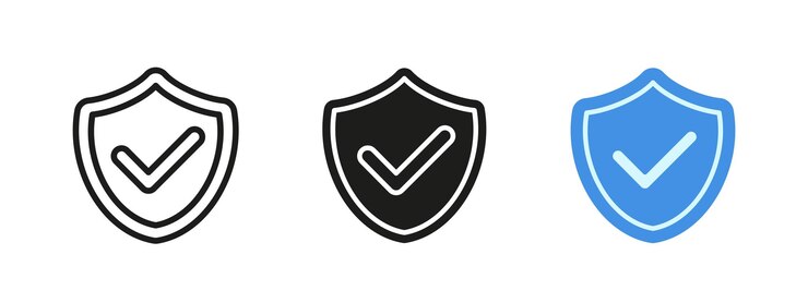 Shield with checkmark icon Warranty and guarantee vector illustration Security and protection symbol