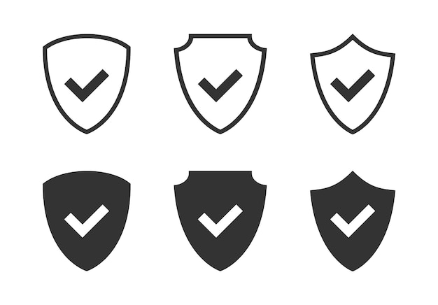 Shield with a checkmark in the middle Protection icon concept Shield check mark icon Vector illustration