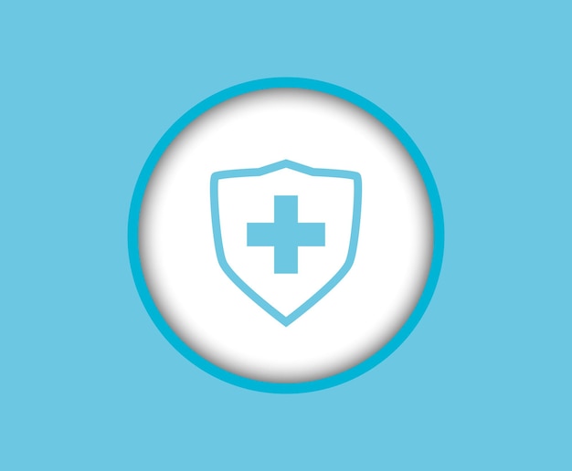 Shield with cross Medical insurance icon Health insurance concept