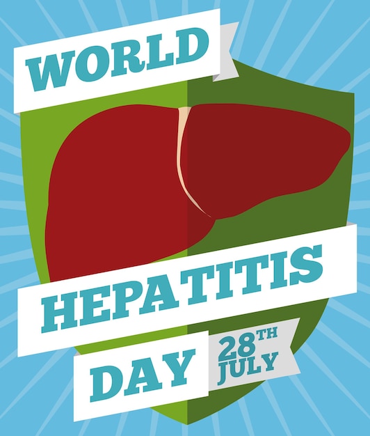 Shield with liver design commemorating prevention in Hepatitis Day