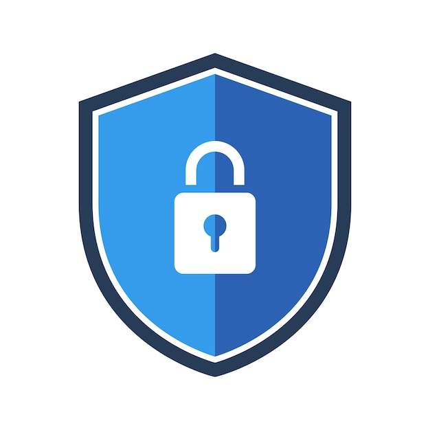 Shield With Padlock Half Shadow