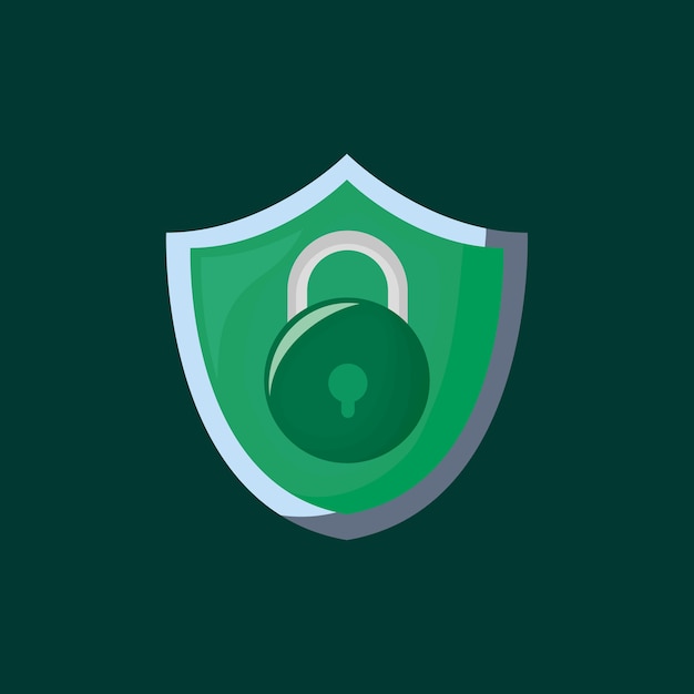 Vector shield with padlock icon