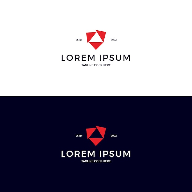 Shield with triangle logo design inspiration