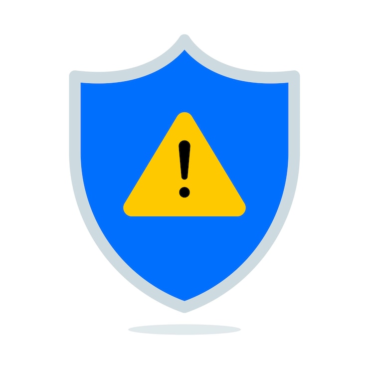 वेक्टर shield with warning sign