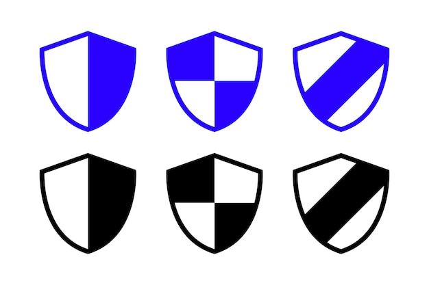 Vector shields blue and black set