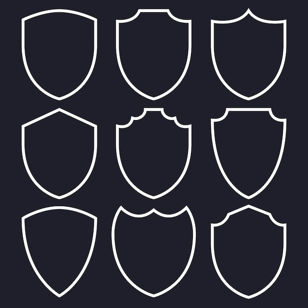 Shields Set White Outline