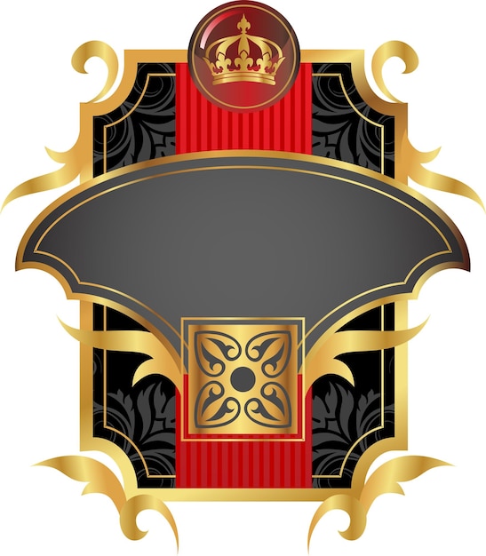 shields with ornaments in editable eps