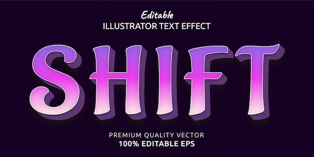 Shift editable  text style effect