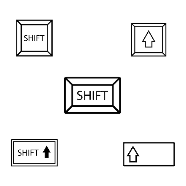 Shift 키 아이콘 벡터 템플릿 일러스트 로고 디자인