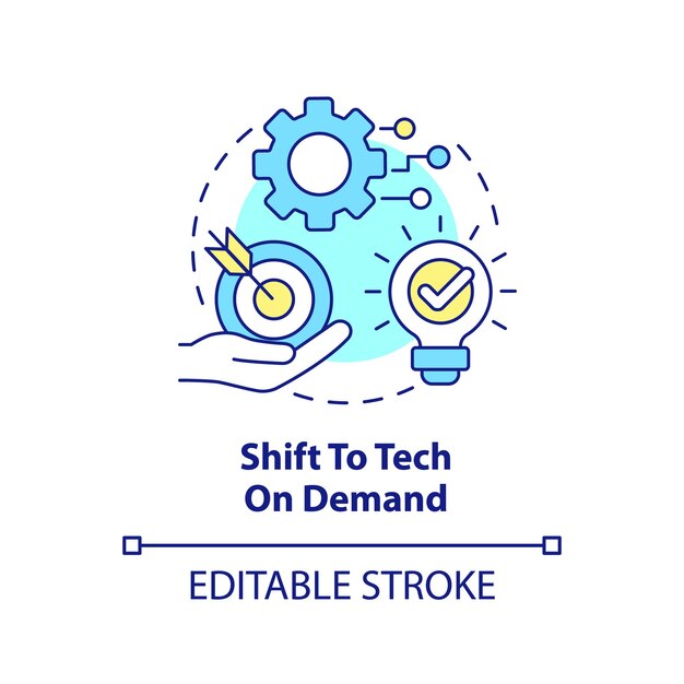 Shift to tech on demand concept icon