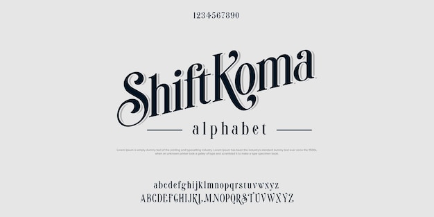 Vector shiftkoma font alphabet custom font bundle script serif fonts