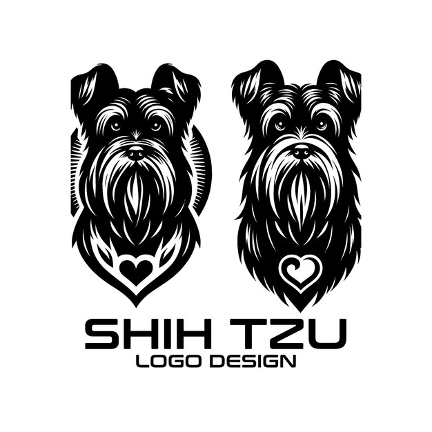 Vector shih tzu dog vector logo design