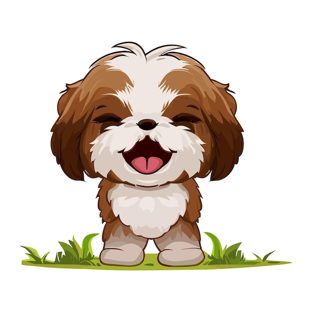 Vector shih tzu paws en speel furry adventures