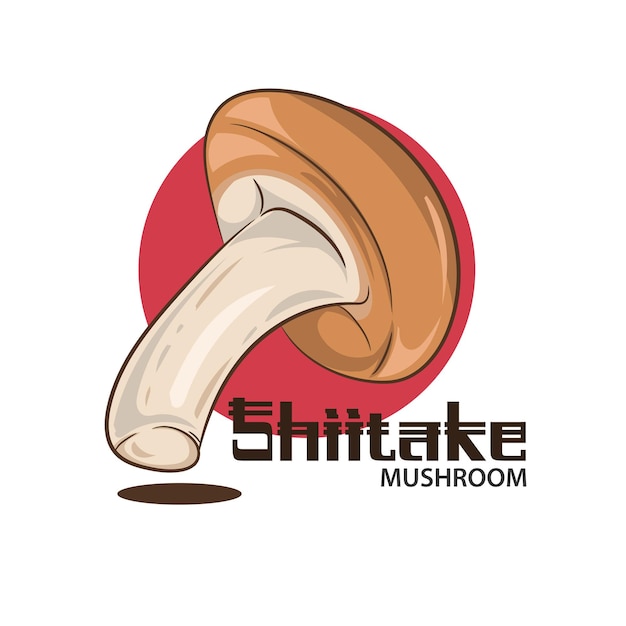 Shiitake mushroom hand drawn vector illustration
