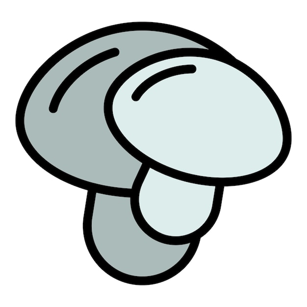 Vector shiitake mushroom icon outline vector food truffle fungi morel color flat