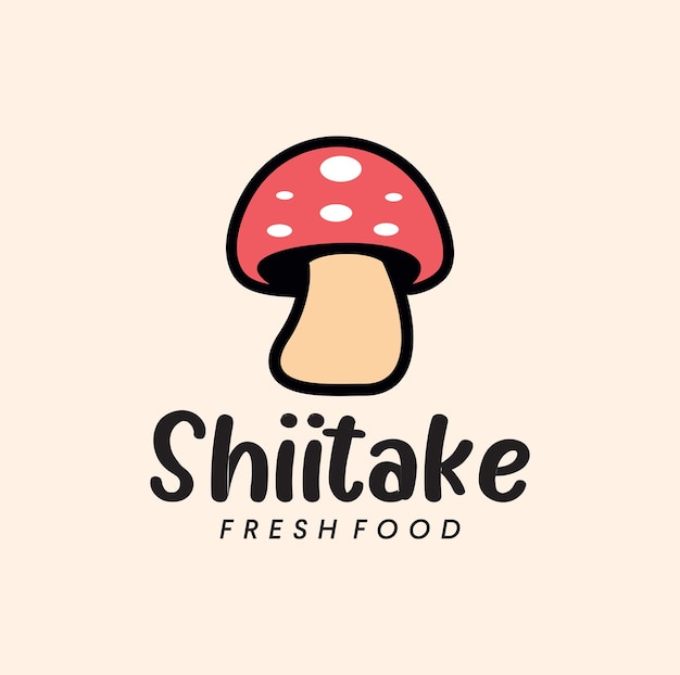 Shiitake paddestoel logo vector ontwerpsjabloon Stockvector