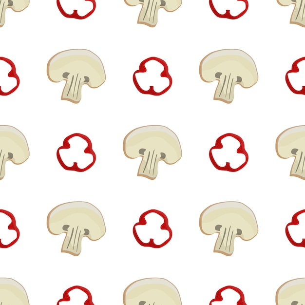 Shiitake paddestoelen naadloos patroon. de paddenstoelen herhalen het patroon. voor ontwerp van proefbaan, poster, achtergrond, webdesign.