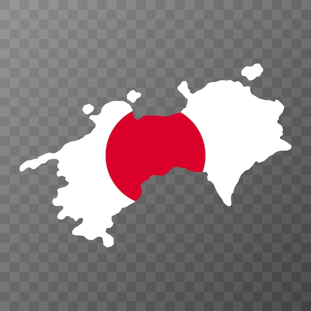 Shikoku map Japan region Vector illustration