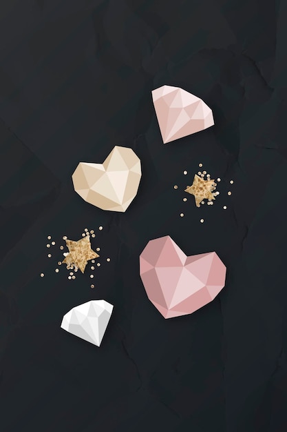 Vector shimmering crystal stone vector collection