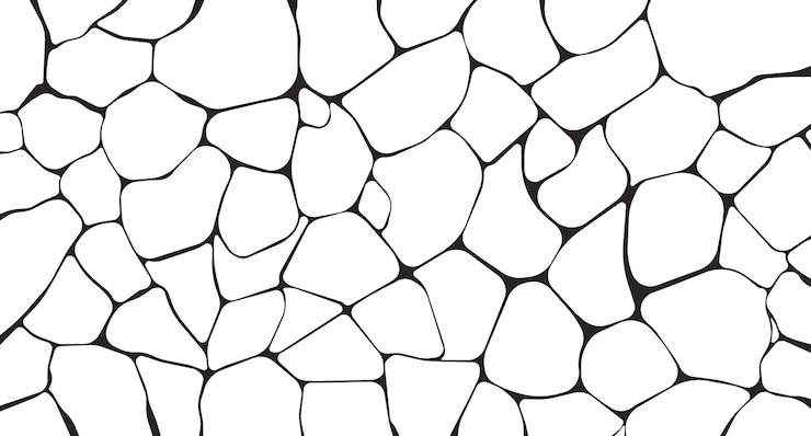 Vector shimmering curvy lines in swimming pool black and white 2d line cartoon object pebbles water isolated vector outline item street paving stones pavage surface monochromatic flat spot illustration