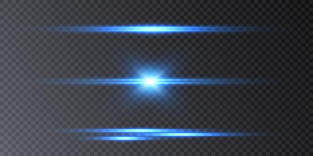 Shimmering horizontal highlights. laser beams. Beautiful light lines. Vector