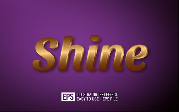 Premium Vector | Shine 3d text editable style effect template