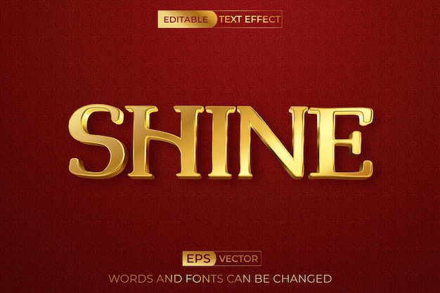 Shine Editable gold text effect vector template
