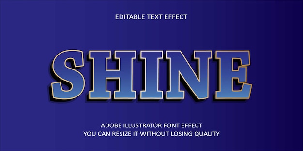 Shine Editable text Effect