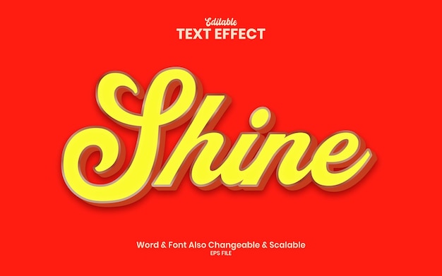 Shine  full editable 3d text effect