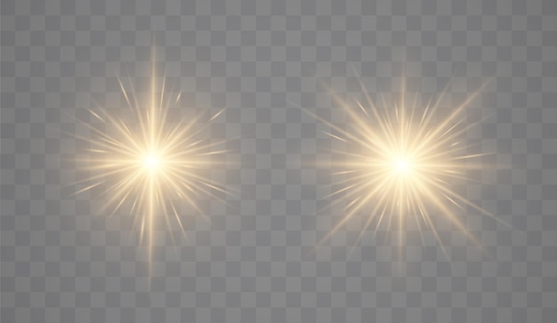 Shine glowing stars Vector Golden Sparks