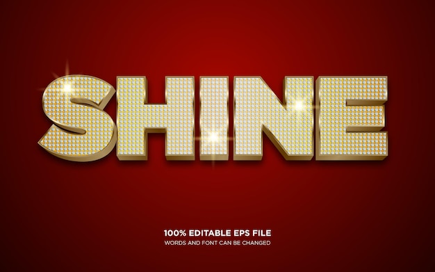 Shine gold editable text style effect